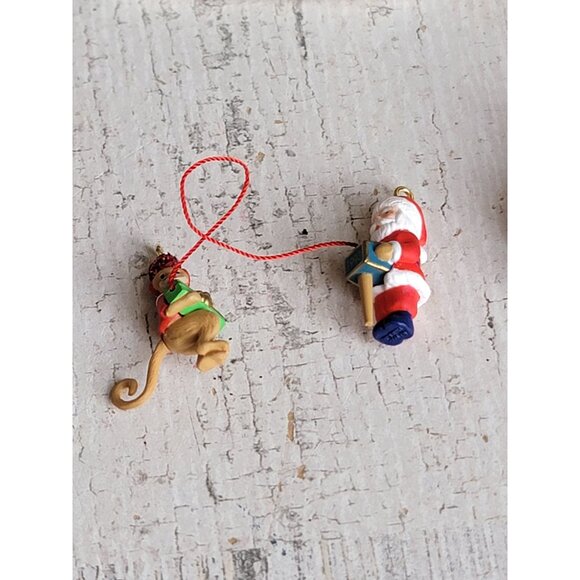 Hallmark Santa Genie monkey Melody clock variety ornament set miniature Xmas - Picture 4 of 6